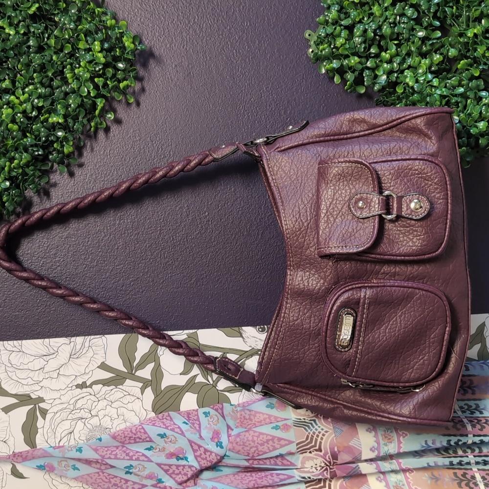 Rosetti Purple Shoulder Bag with Braided Strap